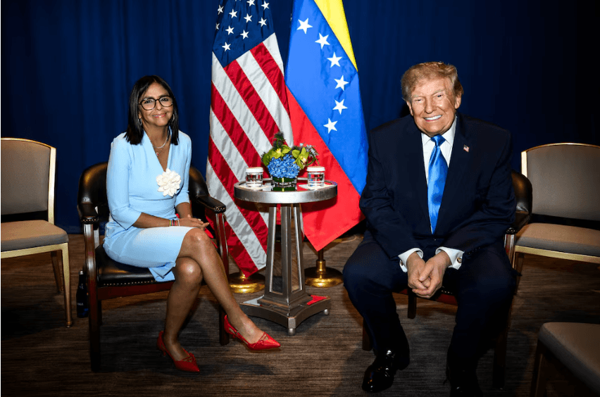Trump y Delcy Rodríguez se reúnen y el 91% de venezolanos lo desaprueba